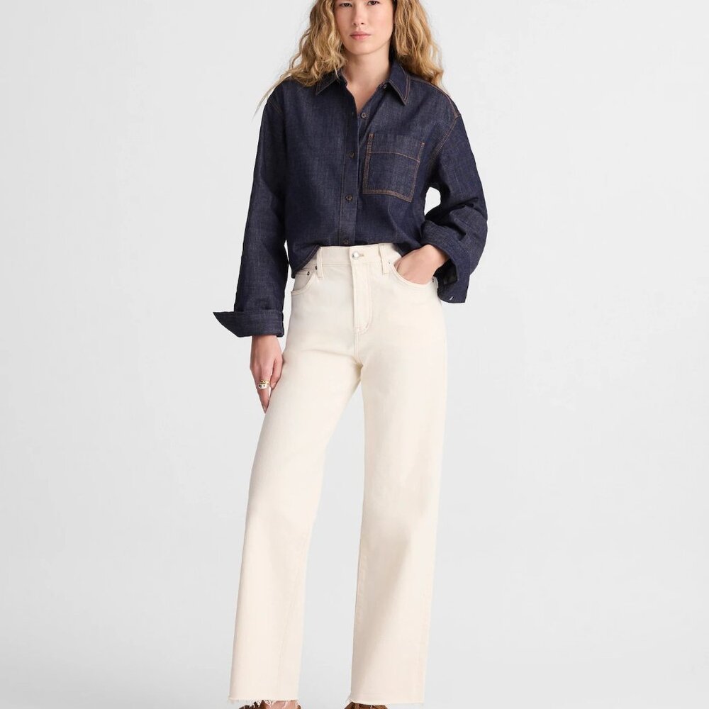 Madewell Womens The Short Perfect Vintage Wide-Leg Crop Jean, Vintage Canvas